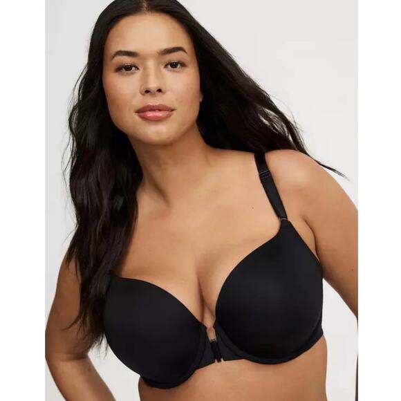 Torrid Perfect T Front-Close Boost Bra Black 44DD Smooth T-Shirt Push-Up - Picture 1 of 12